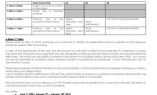 Expectations Evening - Year 11