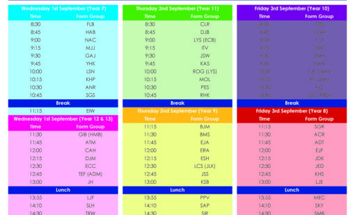 Test & Go - Timetable 2021 Test & Go - Timetable 2021